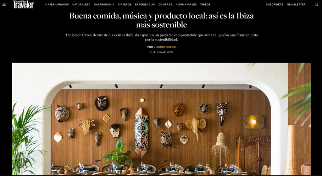 Feature on Conde Nast Traveller - The Beach Caves at Six Senses - IBIZA by Diego and Alexeja Art & Design Studio